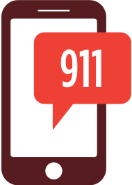Illustration of a mobile phone dialing 9-1-1